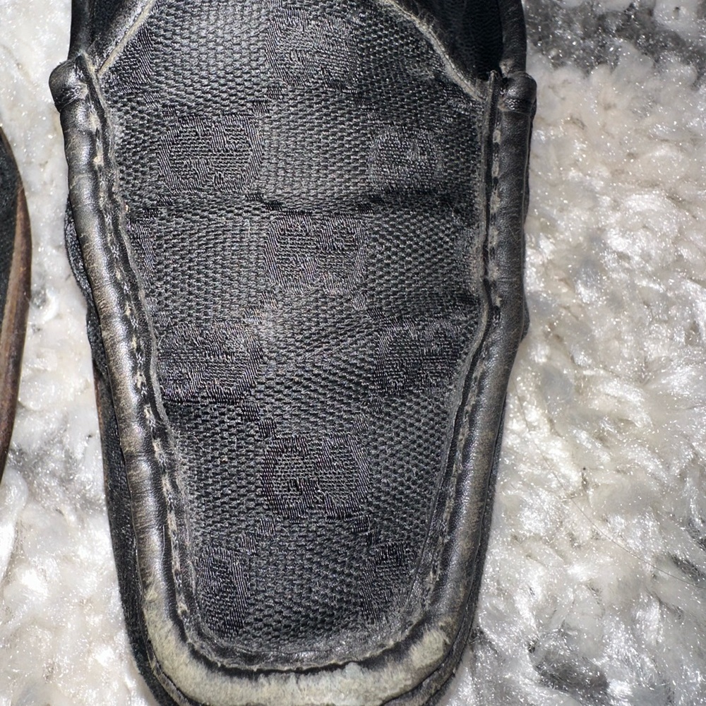 Vintage Gucci Black Logo Canvas Loafers - Picture 9 of 10